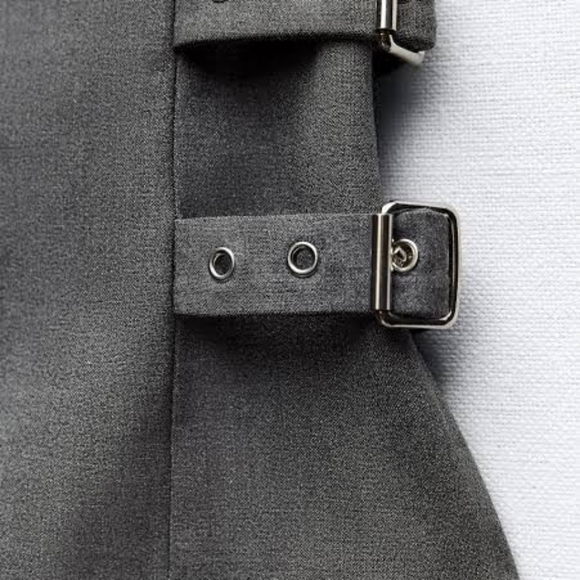 Zara Strapless Grey Buckle Top - Picture 2 of 6